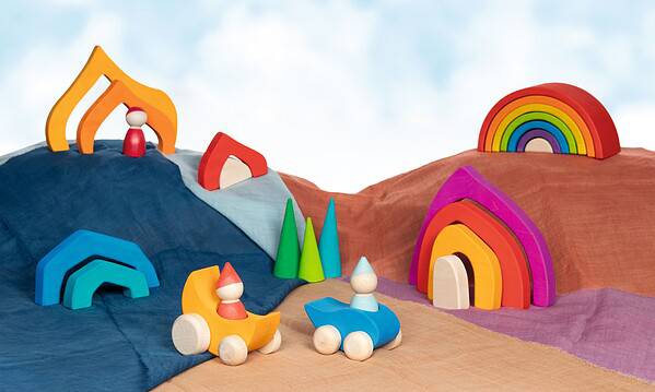 goki Greiffahrzeuge Tröpfchen und Mondfahrt gelb – Bild 2